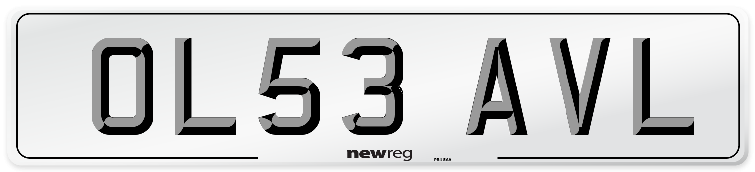 OL53 AVL Number Plate from New Reg